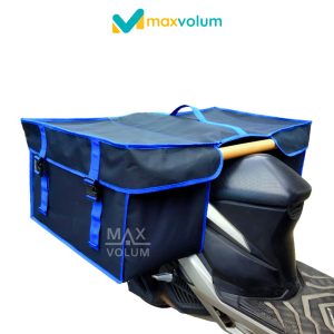 Tas Motor Anti Air Besar Hitam List Biru