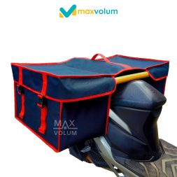Tas Motor Besar Hitam List Merah