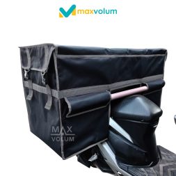 Tas Motor Super Hitam List Silver