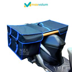 Tas Motor Sedang Hitam List Biru